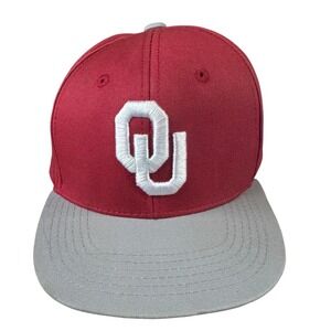 Oklahoma Sooners Top of the World Youth Hat Red Grey Cotton Soli Snapback OU Cap